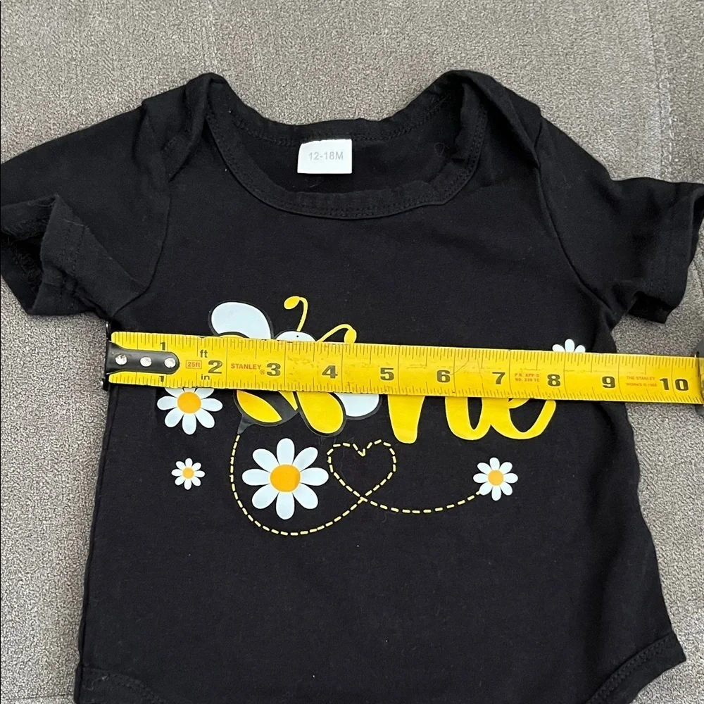 Black and Yellow Bee Themed Baby Outfit